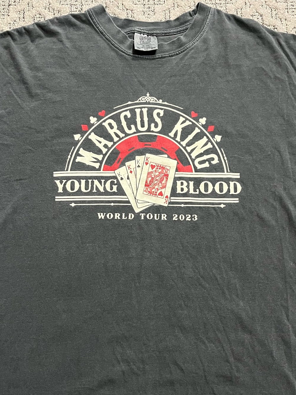 🎸 '23 Marcus King Band Young Blood Playing Cards World Tour Tee